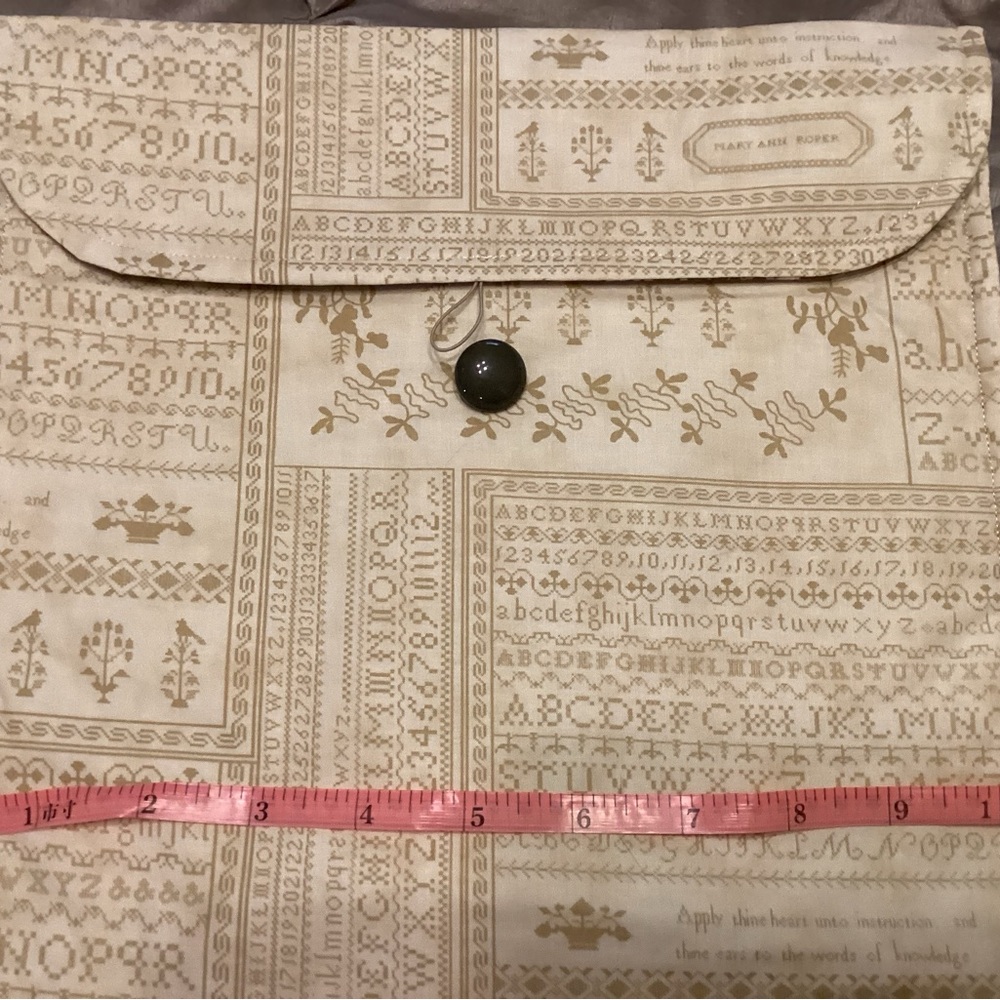 Cross stitch fabric project bag